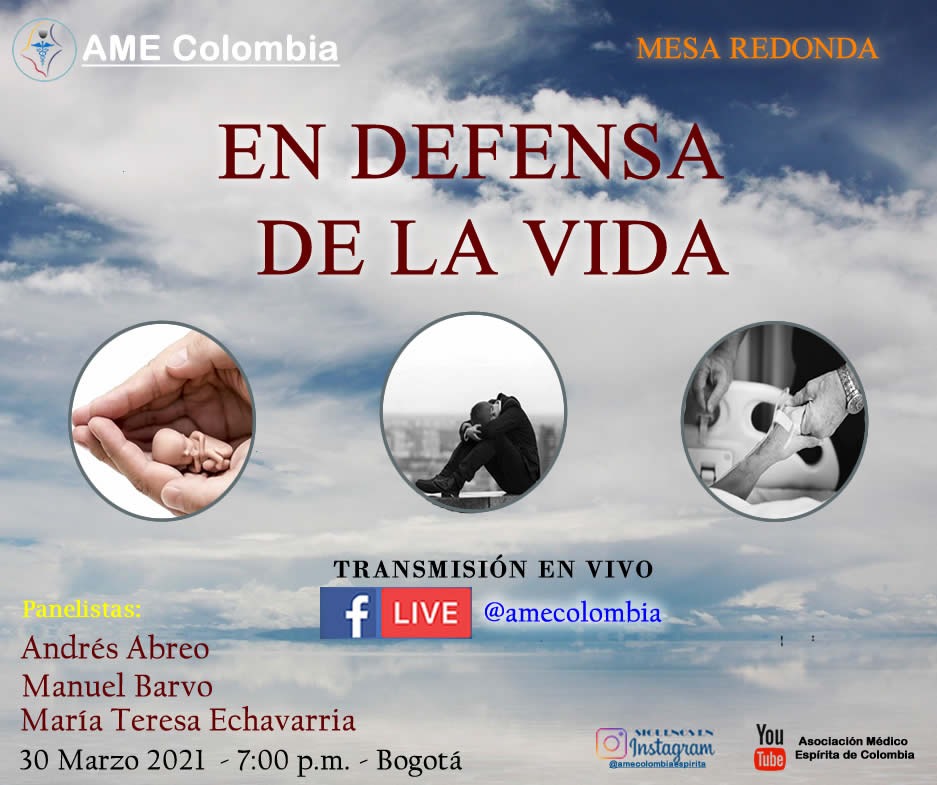 video de la conferencia En defensa de la vida, por Andrés Abreo, Manuel Barvo, María Teresa Echavarría. Marzo 30_2021